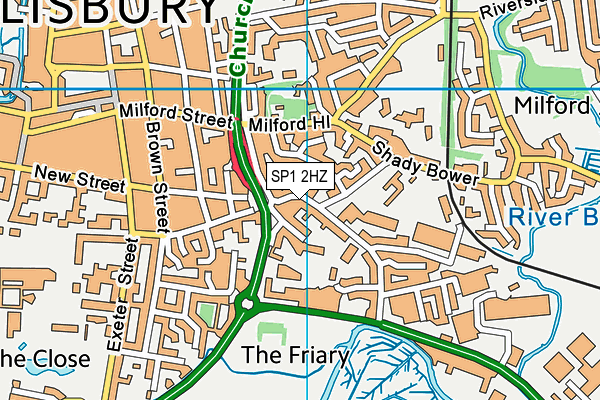 SP1 2HZ map - OS VectorMap District (Ordnance Survey)