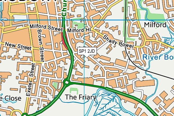 SP1 2JD map - OS VectorMap District (Ordnance Survey)