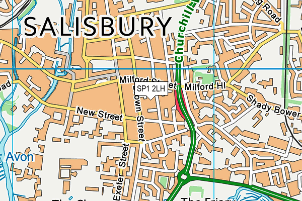 SP1 2LH map - OS VectorMap District (Ordnance Survey)