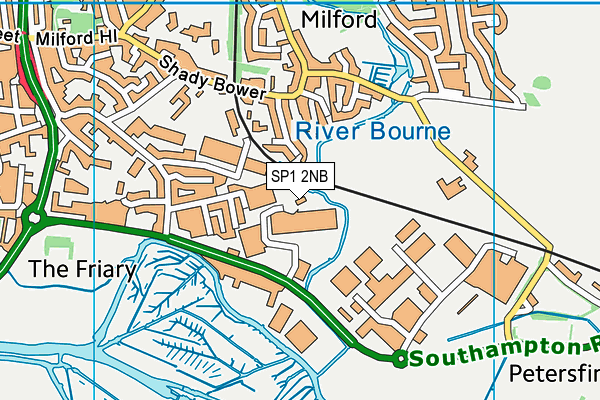 SP1 2NB map - OS VectorMap District (Ordnance Survey)