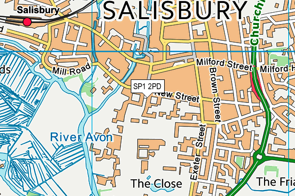 SP1 2PD map - OS VectorMap District (Ordnance Survey)