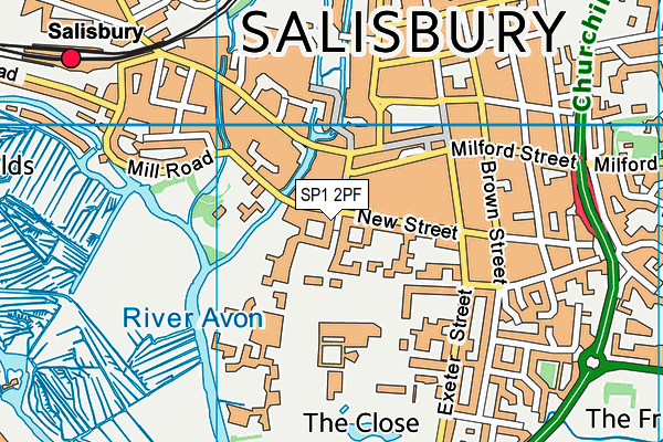 SP1 2PF map - OS VectorMap District (Ordnance Survey)