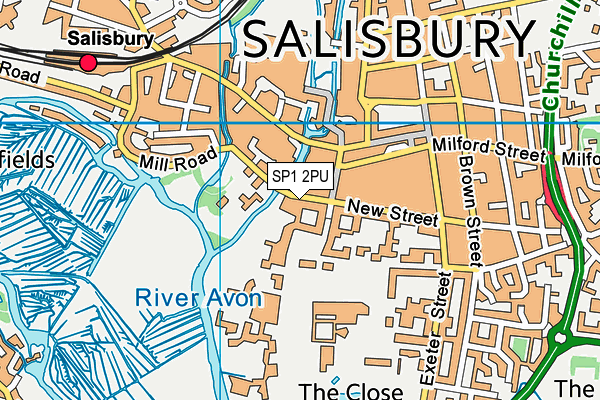 SP1 2PU map - OS VectorMap District (Ordnance Survey)