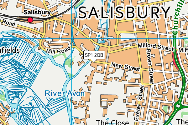 SP1 2QB map - OS VectorMap District (Ordnance Survey)