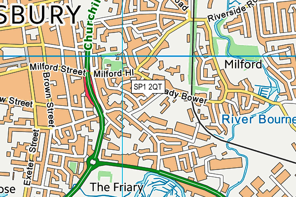 SP1 2QT map - OS VectorMap District (Ordnance Survey)