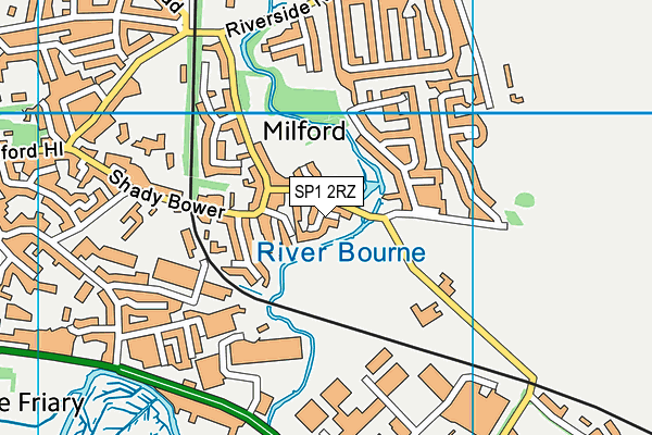 SP1 2RZ map - OS VectorMap District (Ordnance Survey)