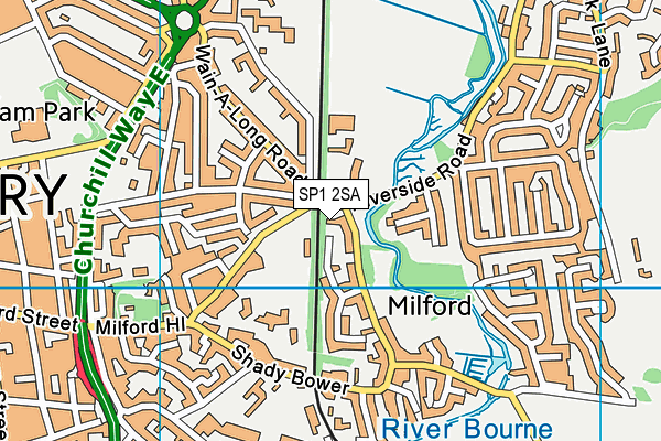 SP1 2SA map - OS VectorMap District (Ordnance Survey)