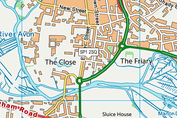 SP1 2SQ map - OS VectorMap District (Ordnance Survey)