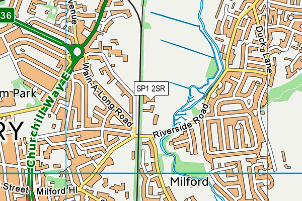 SP1 2SR map - OS VectorMap District (Ordnance Survey)