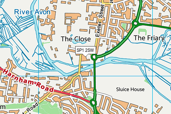 SP1 2SW map - OS VectorMap District (Ordnance Survey)