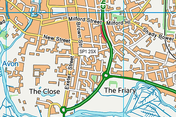 SP1 2SX map - OS VectorMap District (Ordnance Survey)