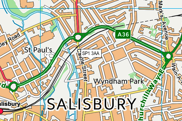 SP1 3AA map - OS VectorMap District (Ordnance Survey)