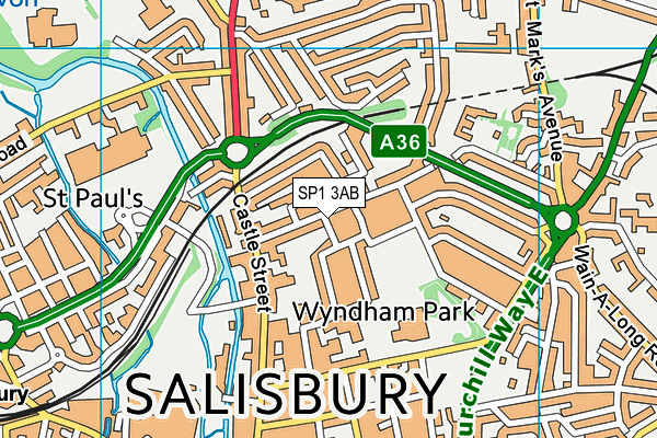 SP1 3AB map - OS VectorMap District (Ordnance Survey)