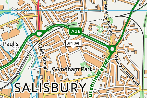 SP1 3AF map - OS VectorMap District (Ordnance Survey)