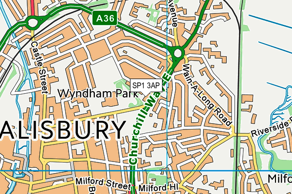 SP1 3AP map - OS VectorMap District (Ordnance Survey)