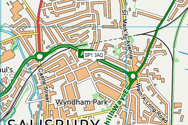 SP1 3AQ map - OS VectorMap District (Ordnance Survey)