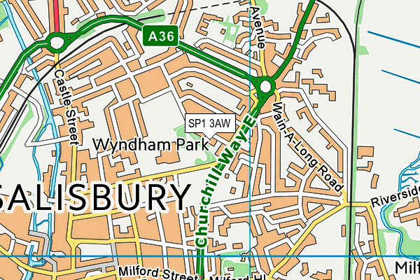 SP1 3AW map - OS VectorMap District (Ordnance Survey)