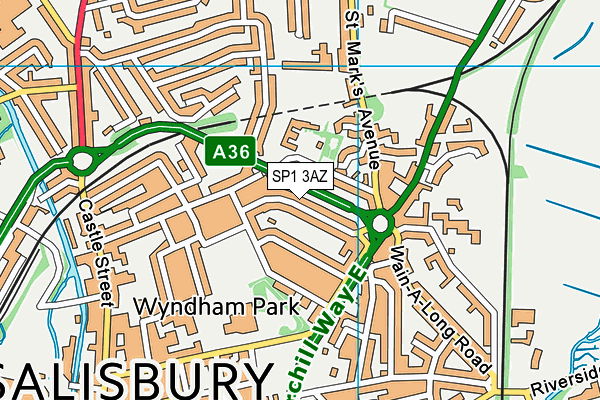 SP1 3AZ map - OS VectorMap District (Ordnance Survey)