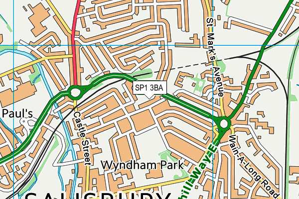 SP1 3BA map - OS VectorMap District (Ordnance Survey)