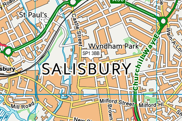 SP1 3BB map - OS VectorMap District (Ordnance Survey)