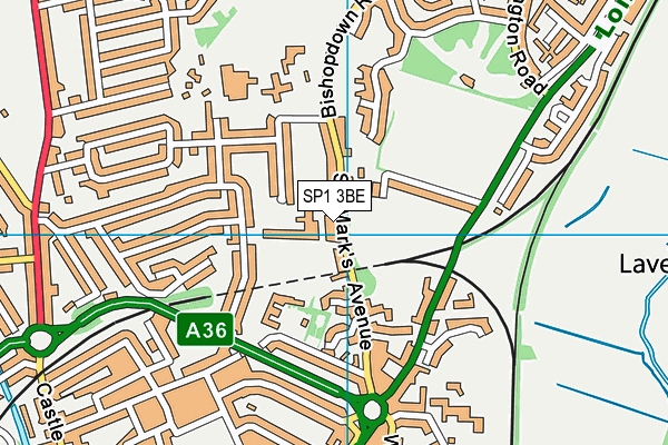 SP1 3BE map - OS VectorMap District (Ordnance Survey)