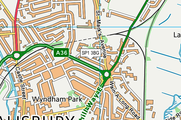 SP1 3BG map - OS VectorMap District (Ordnance Survey)