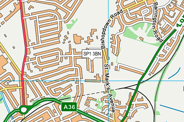 SP1 3BN map - OS VectorMap District (Ordnance Survey)