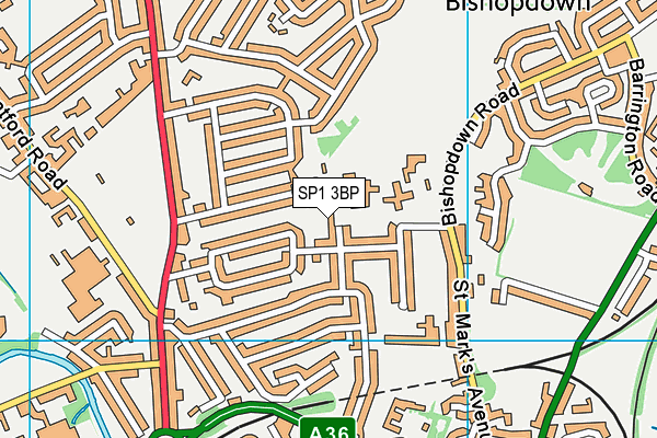 SP1 3BP map - OS VectorMap District (Ordnance Survey)