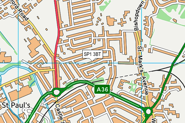 SP1 3BT map - OS VectorMap District (Ordnance Survey)