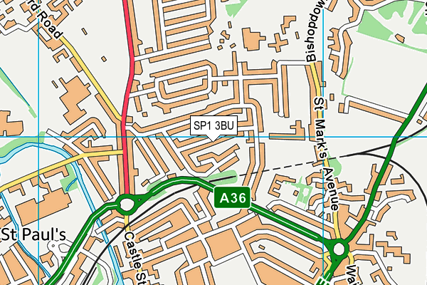 SP1 3BU map - OS VectorMap District (Ordnance Survey)