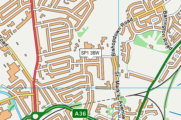 SP1 3BW map - OS VectorMap District (Ordnance Survey)