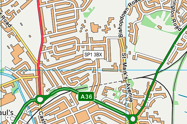 SP1 3BX map - OS VectorMap District (Ordnance Survey)