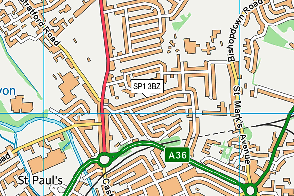 SP1 3BZ map - OS VectorMap District (Ordnance Survey)