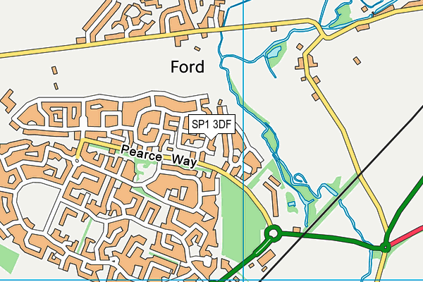 SP1 3DF map - OS VectorMap District (Ordnance Survey)