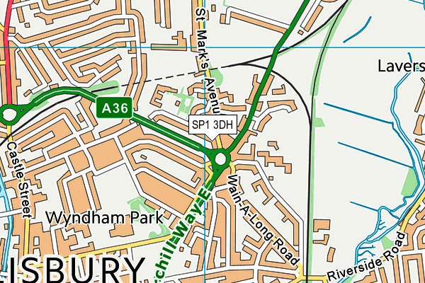 SP1 3DH map - OS VectorMap District (Ordnance Survey)