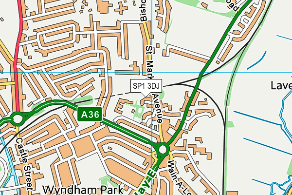 SP1 3DJ map - OS VectorMap District (Ordnance Survey)