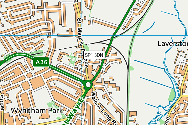 SP1 3DN map - OS VectorMap District (Ordnance Survey)