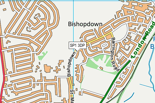 SP1 3DP map - OS VectorMap District (Ordnance Survey)