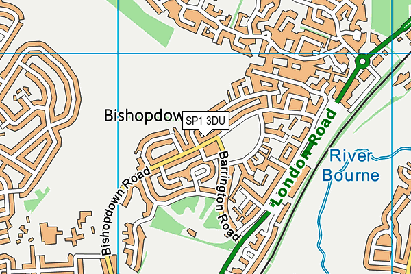 SP1 3DU map - OS VectorMap District (Ordnance Survey)