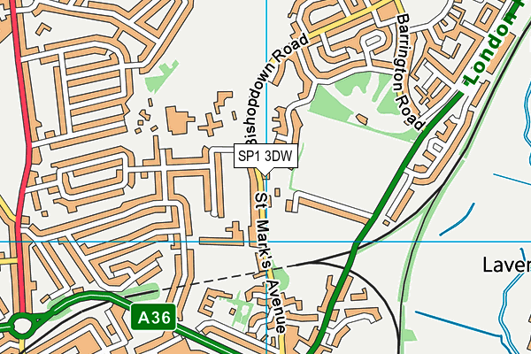 SP1 3DW map - OS VectorMap District (Ordnance Survey)