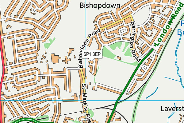 SP1 3EP map - OS VectorMap District (Ordnance Survey)