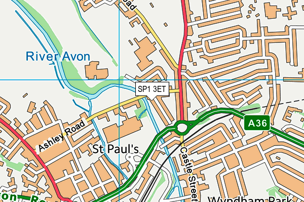 SP1 3ET map - OS VectorMap District (Ordnance Survey)