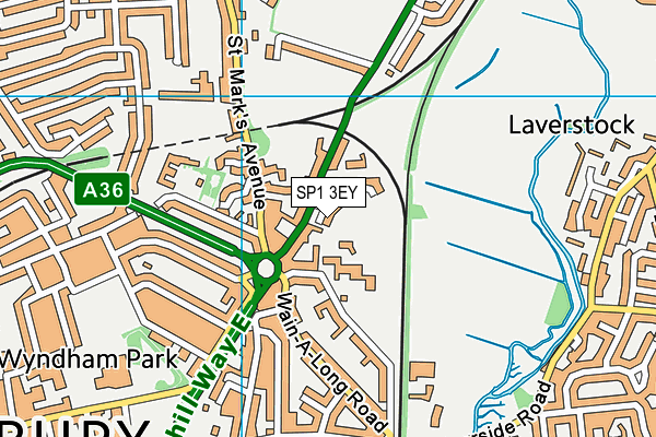 SP1 3EY map - OS VectorMap District (Ordnance Survey)