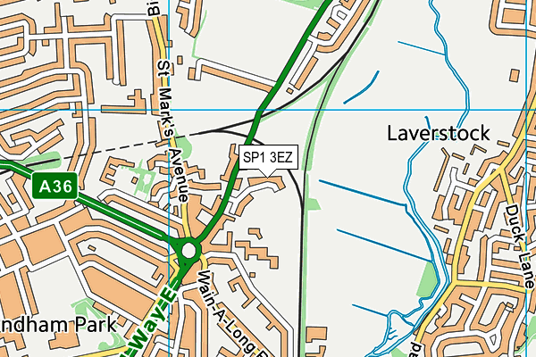 SP1 3EZ map - OS VectorMap District (Ordnance Survey)