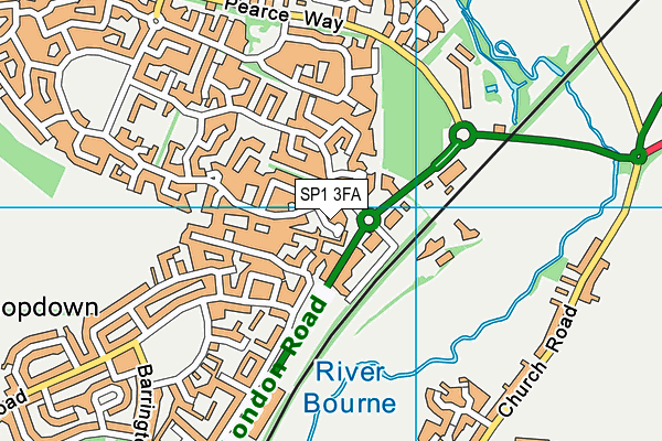 SP1 3FA map - OS VectorMap District (Ordnance Survey)