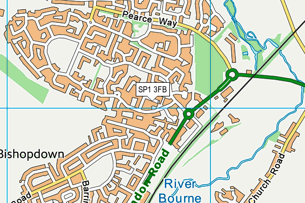 SP1 3FB map - OS VectorMap District (Ordnance Survey)