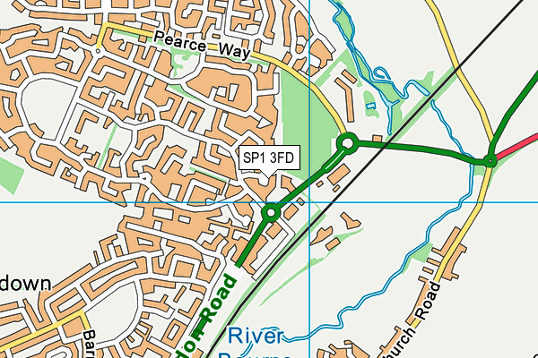 SP1 3FD map - OS VectorMap District (Ordnance Survey)