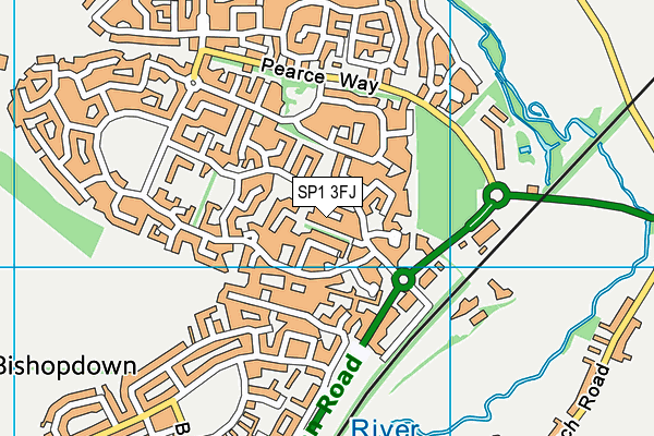 SP1 3FJ map - OS VectorMap District (Ordnance Survey)