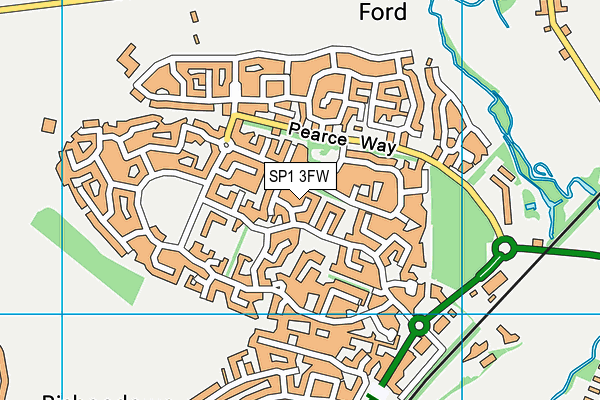 SP1 3FW map - OS VectorMap District (Ordnance Survey)