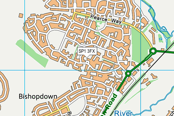 SP1 3FX map - OS VectorMap District (Ordnance Survey)